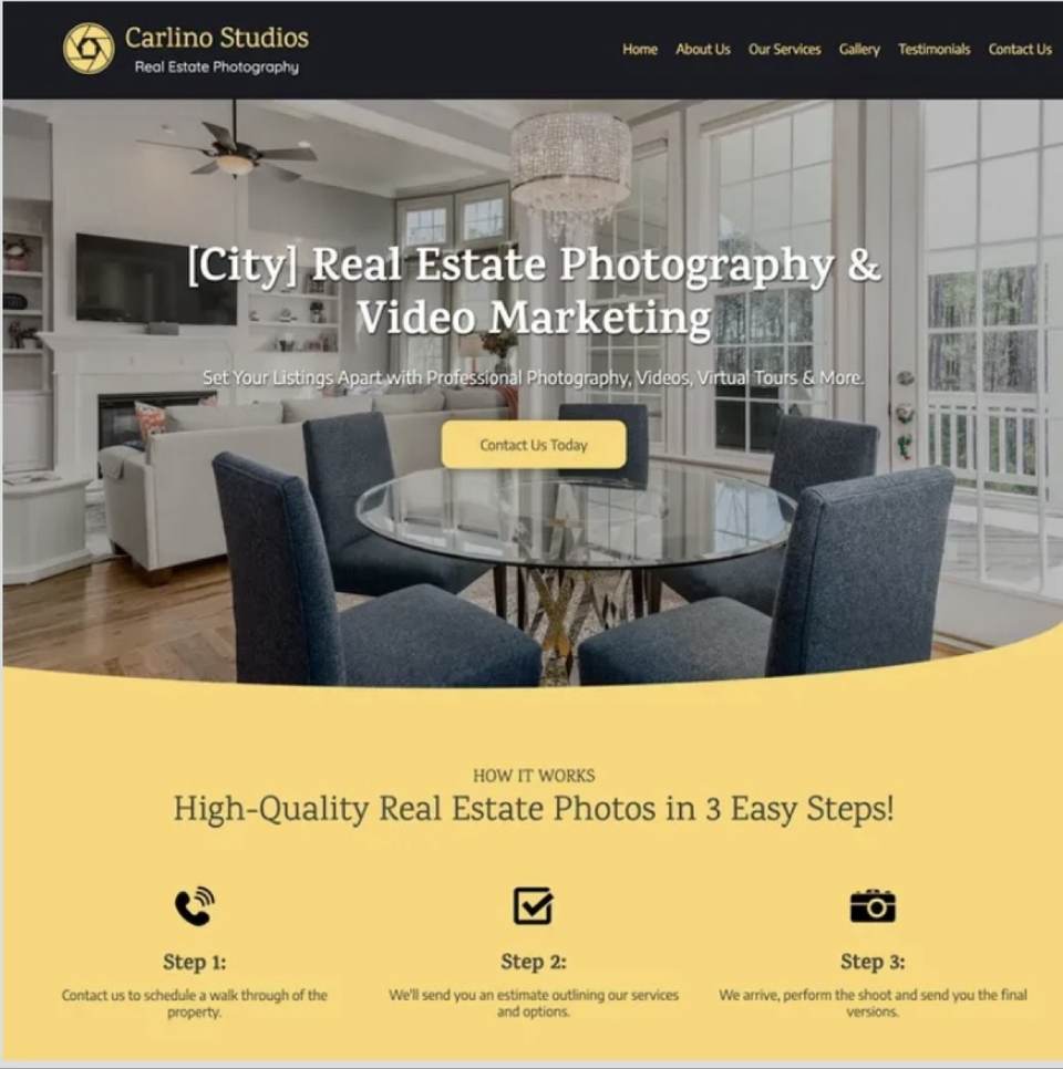 Carlino Studios real estate photography website
