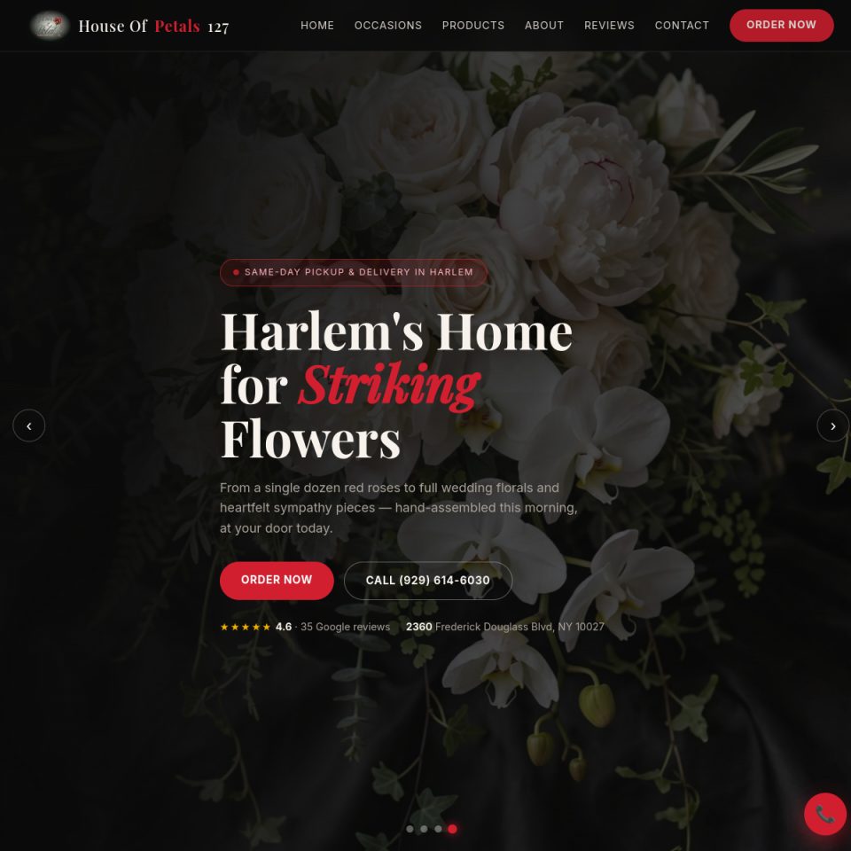 House of Petals 127 flower shop website