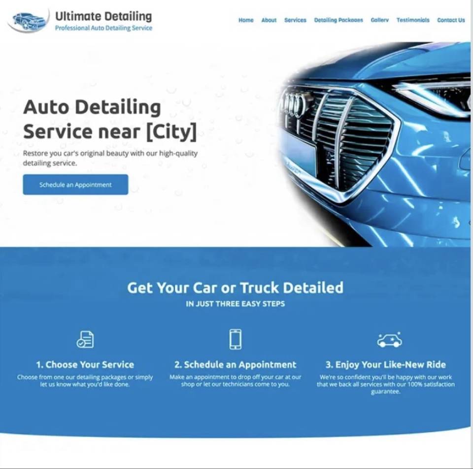 Ultimate Detailing professional auto detailing website